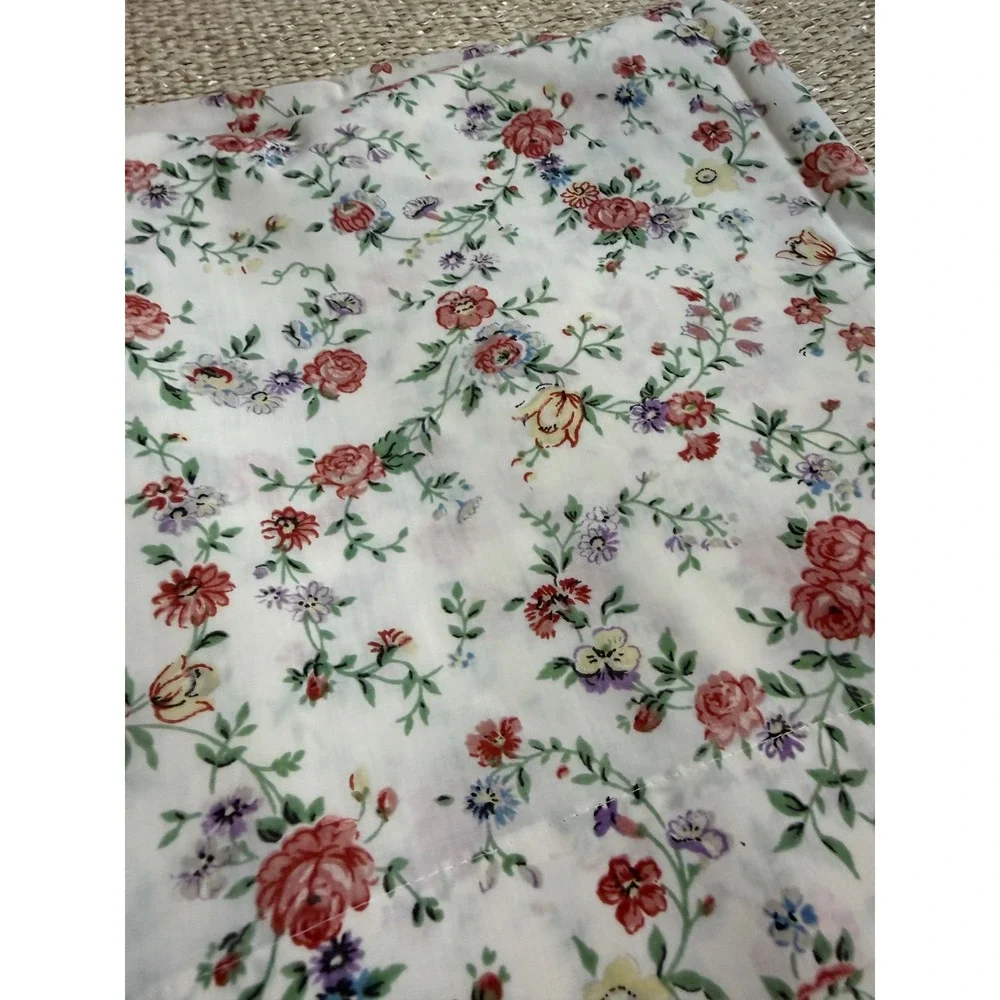 Vintage JCPenney country Queen Flat Sheet Floral Rose Cottagecore countrycore